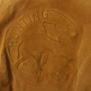 HUNTING WORLD レザージャケット 革ジャン ブルゾン ジップアップ ピッグスキン レザー 革 型押しロゴ USA製 M