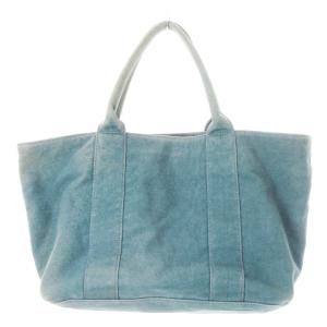 MARC JACOBS トートバッグ ハンドバッグ デニム 帆布 ダック地 ハード スタッズ ロゴ 青緑 ターコイズ /CK7