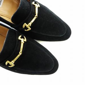 CELINE パンプス スエード ホースビット チャンキーヒール 36 23cm 黒 ブラック GY18 /MQ OH