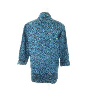 YVES SAINT LAURENT chemisiers ヴィンテージ ブラウス シャツ 七分袖 タイ リボン シルク 絹 ウール混 総柄