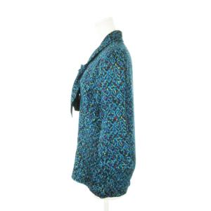 YVES SAINT LAURENT chemisiers ヴィンテージ ブラウス シャツ 七分袖 タイ リボン シルク 絹 ウール混 総柄