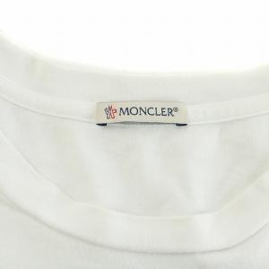 MONCLER Tシャツ カットソー 半袖 フロッキープリント ワッペンロゴ M ホワイト H20918C00006 GY18