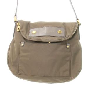 ショルダーバッグ ナイロン PVC ロゴ カードケース付き 茶 ブラウン カーキ /MN20 GY18