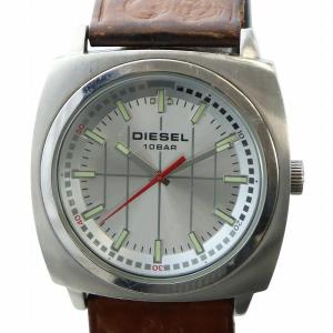 腕時計 ウォッチ クォーツ ロゴ シルバー色 茶 ブラウン DZ-2137 GY18 /MQ
