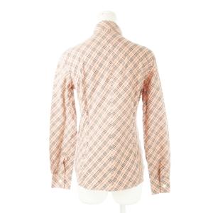 BURBERRY BLUE LABEL シャツ レギュラー 長袖 ロゴ 刺繍 コットン チェック 38 M ピンク /CK9 GY18