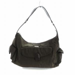 ハンドバッグ ワンショルダー ナイロン ロゴ ペイズリー柄 総柄 カーキ 茶 ブラウン GY11 /MQ