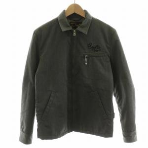 ワークジャケット 刺繍 チェーンステッチ ボールチェーン M グレー GY11 /MW