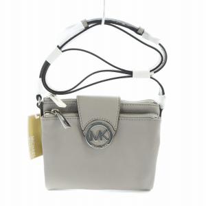 ショルダーバッグ タグ付き 斜め掛け レザー ロゴ シルバー金具 グレー 32H1SFTC3L GY11