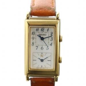 ノイエ NOIE 腕時計 ウォッチ クォーツ スクエア ダブルフェイス 白文字盤 ゴールド色 茶 ブラウン