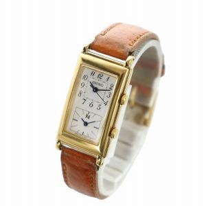 SEIKO ノイエ NOIE 腕時計 ウォッチ クォーツ スクエア ダブルフェイス 白文字盤 ゴールド色 茶 ブラウン