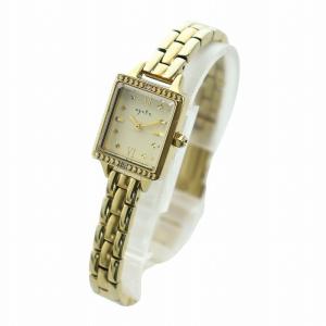 agete 腕時計 ウォッチ クォーツ ローマン 石付き スクエア ゴールド色 GY18 /MQ