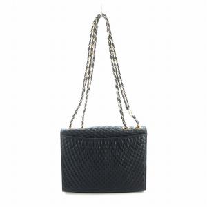 BALLY ショルダーバッグ 斜め掛け レザー ロゴ キルティング ゴールド金具 黒 ブラック GY18 /MQ