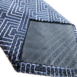 GIORGIO ARMANI ネクタイ レギュラー シルク 絹 総柄 スクエア サテン 青 ブルー 紺 ネイビー /CK26 GY18