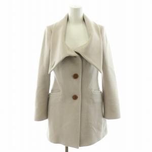 ステンカラーコート オーブロゴボタン 2 ベージュ グレー