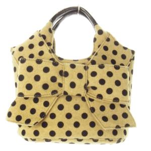 PILGRIM HILL TATE トートバッグ ハンドバッグ フェルト ドット リボン ベージュ PXRU3760