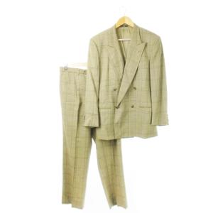 VALENTINO GARAVANI UOMO ダブルスーツ セットアップ テーラードジャケット スラックス ストレート ウール シャドーチェック