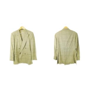 VALENTINO GARAVANI UOMO ダブルスーツ セットアップ テーラードジャケット スラックス ストレート ウール シャドーチェック