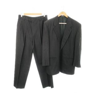 シングルスーツ セットアップ 2点セット  テーラードジャケット 総裏地 スラックス ストライプ ウール
