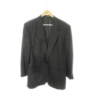 GIANNI VERSACE シングルスーツ セットアップ 2点セット  テーラードジャケット 総裏地 スラックス ストライプ ウール