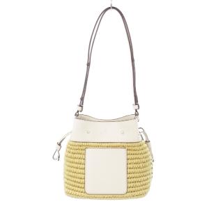 kate spade new york マーティスモールバケット ショルダーバッグ かごバッグ ワンショルダー レザー 革 ストロー ロゴ ベージュ