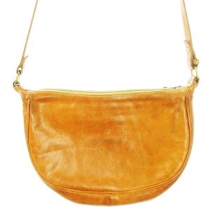 IL BISONTE ショルダーバッグ レザー 本革 ロゴ 型押し オレンジブラウン /CK4 GY18