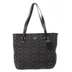 ハンドバッグ トートバッグ キャンバス 切替 レザー シグネチャー ロゴ 黒 ブラック F58282 /CK7