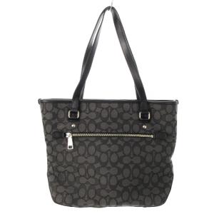 COACH ハンドバッグ トートバッグ キャンバス 切替 レザー シグネチャー ロゴ 黒 ブラック F58282 /CK7
