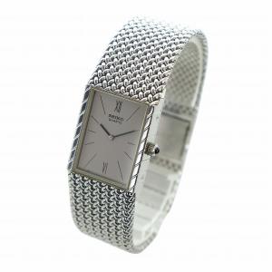 SEIKO ジャンク品 腕時計 クォーツ スクエア ローマン ロゴ シルバー色 16-5521