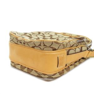 COACH ショルダーバッグ キャンバス レザー 革 シグネチャー ロゴチャーム 総柄 茶 ブラウン 4270 /MN8