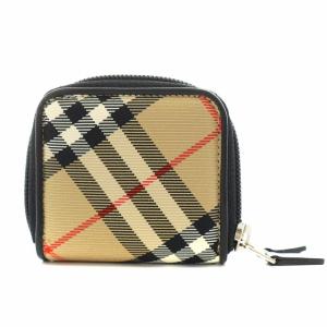 BURBERRY LONDON ノバチェック 小銭入れ コインケース ナイロン レザー ベージュ /AN23 MT GY18