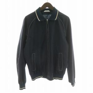 ブルゾン ウール シルク混 M ネイビー