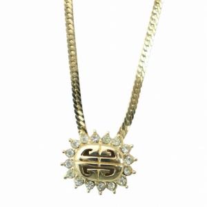 ネックレス アクセサリー ペンダント ラインストーン 4Gロゴ 刻印 ゴールド色 GY18 /MQ