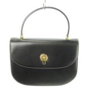 ハンドバッグ ワンハンドル レザー ゴールド金具 ロゴ 黒 ブラック /MN8 GY17