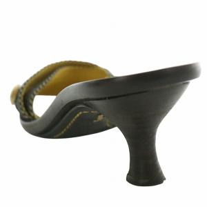 LOUIS VUITTON ミュール サンダル レザー キャンバス ロゴ 35 22.5cm ベージュ 茶 ブラウン /MW GY17