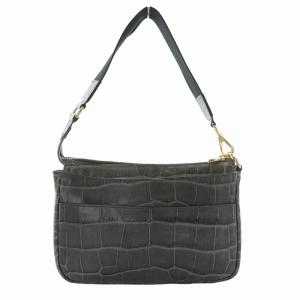 A.D.M.J. ハンドバッグ ワンショルダーバッグ スタッズ 型押しクロコレザー 革 タグ付き グレー /MW GY18