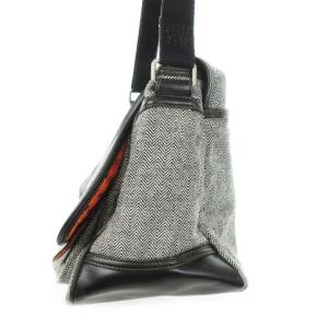 DIESEL ショルダーバッグ キャンバス レザー ロゴ ヘリンボーン 総柄 グレー 黒 ブラック /AH16 GY18