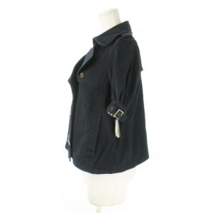 BURBERRY BLUE LABEL ジャケット ショートトレンチ ダブルボタン 半袖 36 S 紺 ネイビー /AO15 GY18