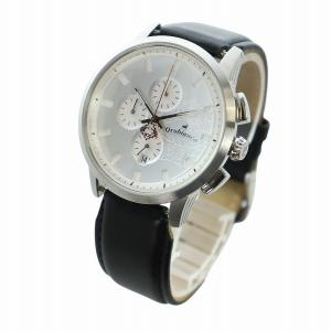 Orobianco 腕時計 ウォッチ クォーツ カレンダー付き クロノグラフ 白文字盤 シルバー色 黒 ブラック OR-0014