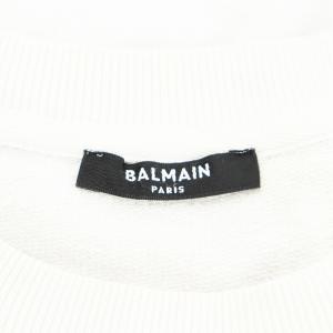 BALMAIN スウェット トレーナー ロゴ 長袖 S 白 ホワイト JQ005BB23 /AN13 GY18 MT