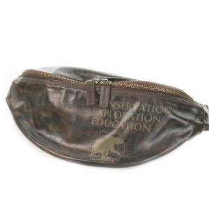 ウエストバッグ ボディバッグ バチュークロス ロゴ カモフラ 迷彩柄 茶 ブラウン /AH20 GY18