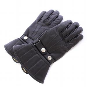 WINTER GLOVE SHORT ウィンターグローブショート 手袋 レザー 裏地ファー ロゴ S 黒