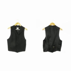 TAKEO KIKUCHI シングルスーツ セットアップ 3ピース テーラードジャケット 背抜き ベスト スラックスパンツ ストライプ