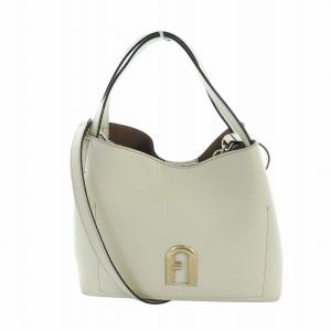 PRIMULA プリムラ ホーボー バッグ ハンド ショルダー 2WAY レザー ロゴ ゴールド金具 白