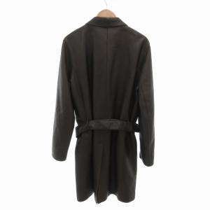 Ermenegildo Zegna レザーコート ベルト付き 46 ブラウン