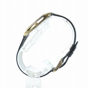 SEIKO 腕時計 ウォッチ クォーツ スクエア レザーベルト ロゴ ゴールド色 黒 ブラック 9021-517P