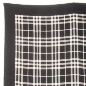 BURBERRY LONDON スカーフ シルク 絹 スクエア ロゴ チェック 総柄 黒 ブラック 白 ホワイト /AH12 GY18