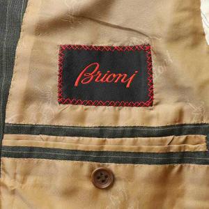 BRIONI NOMENTANO テーラードジャケット 3B 総裏地 サイドベンツ 裏地ロゴ柄 ストライプ 50 L