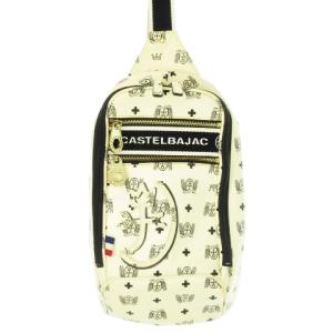 CASTELBAJAC ボディバッグ ショルダーバッグ PVC ロゴ 総柄 白 アイボリー /CK4 GY18