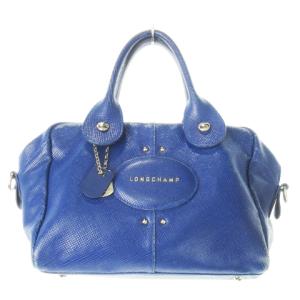 クアドリ 2way ハンド バッグ ショルダーバッグ レザー チャーム 青 ブルー /CK6 GY18