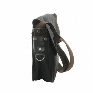 HUNTING WORLD サファリ ショルダー バッグ 斜め掛け キャンバス レザー ロゴ 黒 ブラック GY18 /MQ